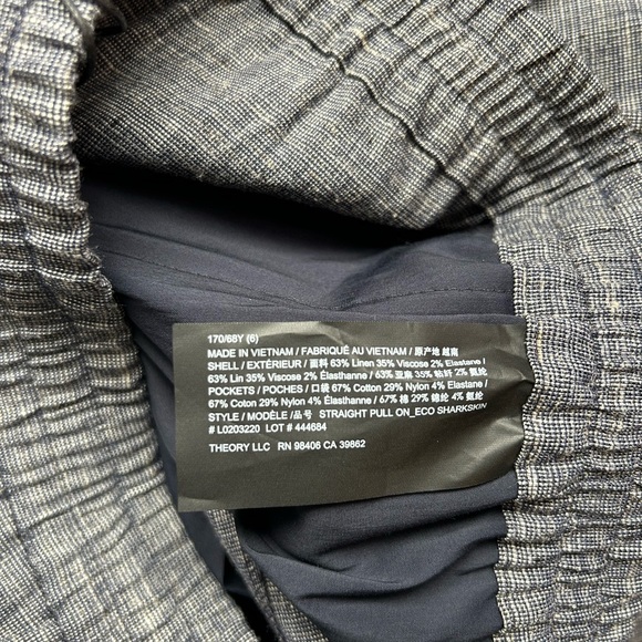 THEORY Linen Blend Straight Leg Pants - Picture 6 of 6